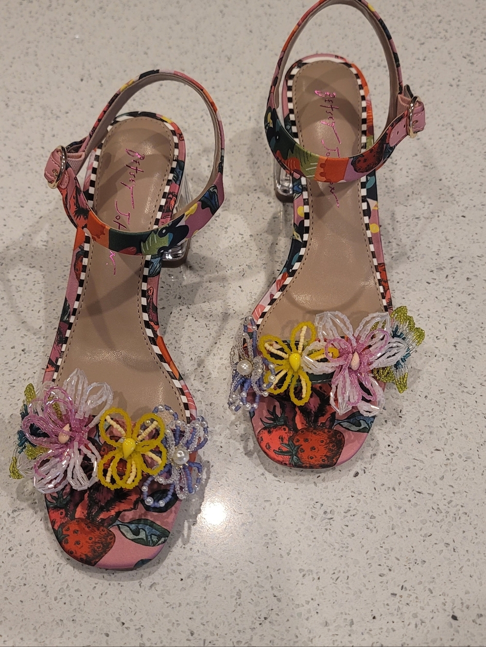 Betsey Johnson Women's Cinthia Embellished Block-Heel Sandals